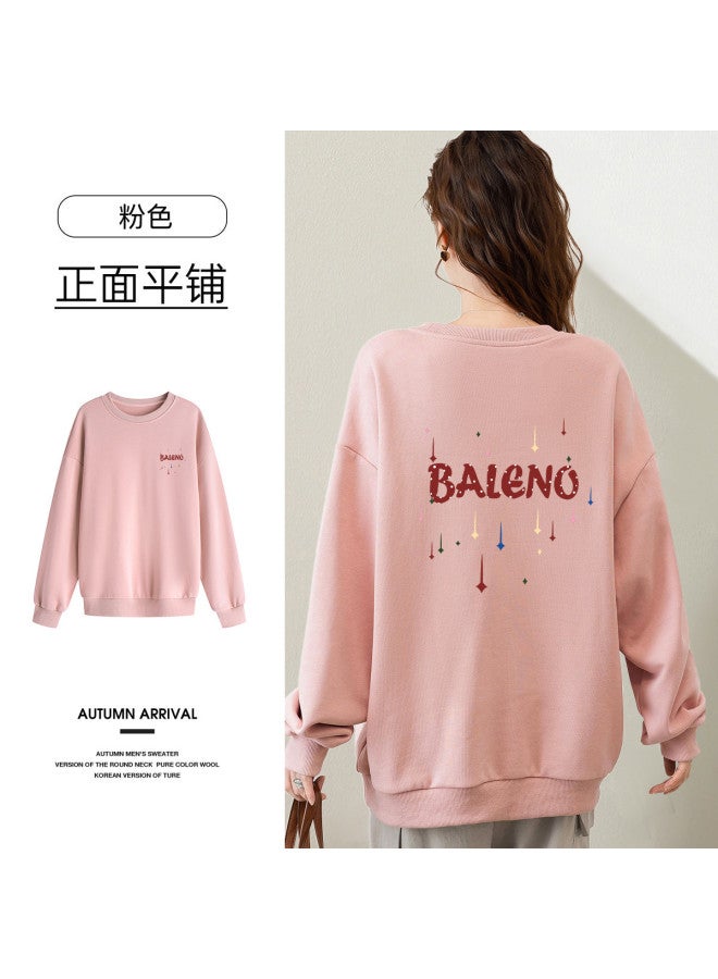 Baleno Women'S Round Neck Sweatshirt, Autumn Loose Slimming Design Long Sleeve T-Shirt Sweatshirt For Women - Image 4