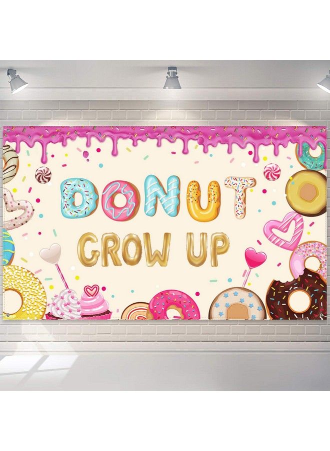 Tatuo خلفية عيد ميلاد دونات جرو أب - خلفية تصوير دونات حلوة - زينة حفلات دونات لعيد ميلاد الأطفال حديثي الولادة والفتيات - مستلزمات حفلات استحمام الأطفال - Image 1
