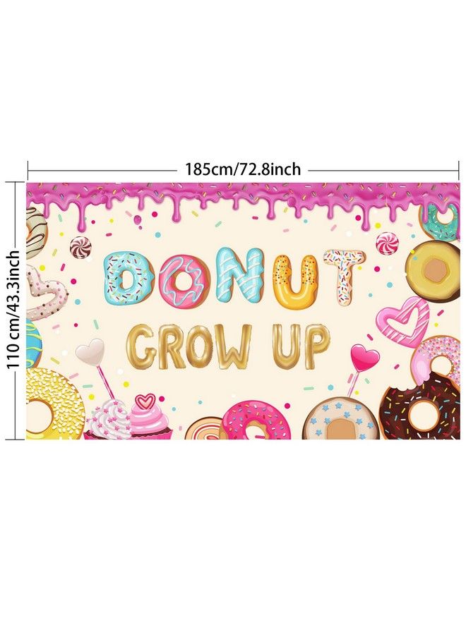 Tatuo خلفية عيد ميلاد دونات جرو أب - خلفية تصوير دونات حلوة - زينة حفلات دونات لعيد ميلاد الأطفال حديثي الولادة والفتيات - مستلزمات حفلات استحمام الأطفال - Image 3
