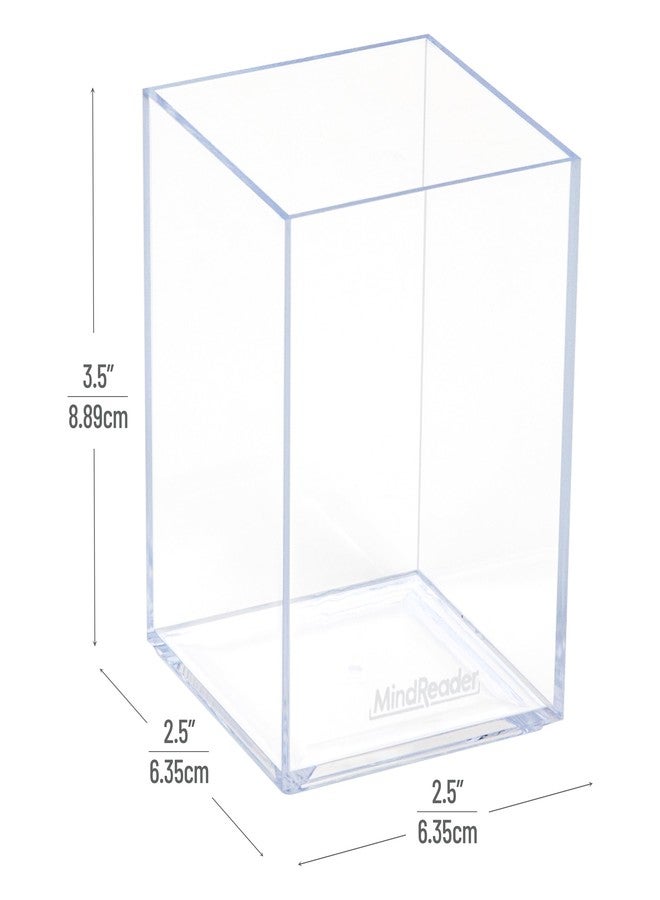 Mind Reader Pen Cup, Accessory Holder, Desktop Organization, Office, Acrylic, Clear - Image 3