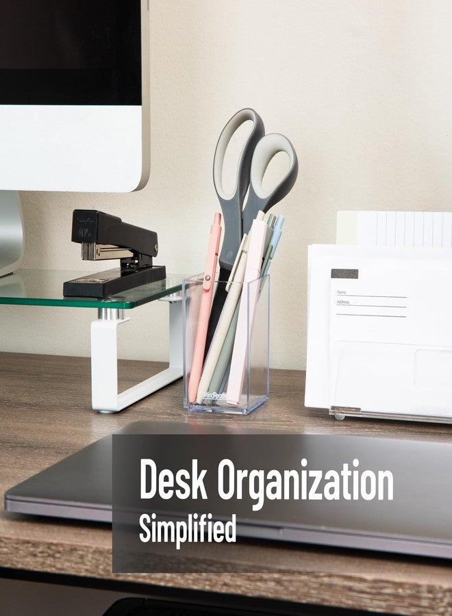Mind Reader Pen Cup, Accessory Holder, Desktop Organization, Office, Acrylic, Clear - Image 2