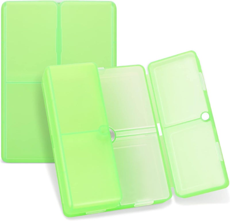 FYY Daily Pill Organizer, 7 Compartments Portable Pill Case Travel Pill Organizer,[Folding Design]Pill Box for Purse Pocket to Hold Vitamins,Cod Liver Oil,Supplements and Medication-Clear Green - Image 1