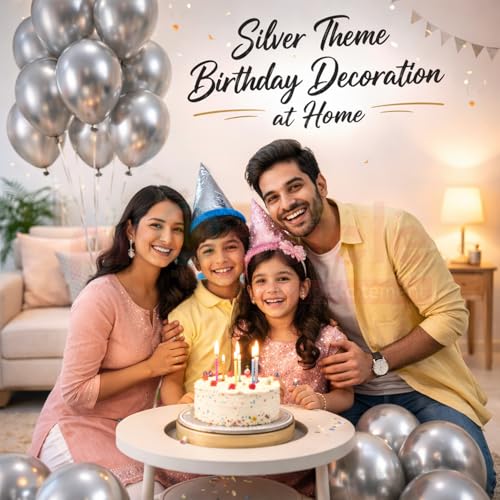 Propsicle 12 inch Silver Theme HD Metallic Latex Balloons Pack of 50 - Birthday Decoration for Girls, Boys, Toddler, Men & Women, Bachelor Bachelorette Anniversary Celebration Decor - Image 3