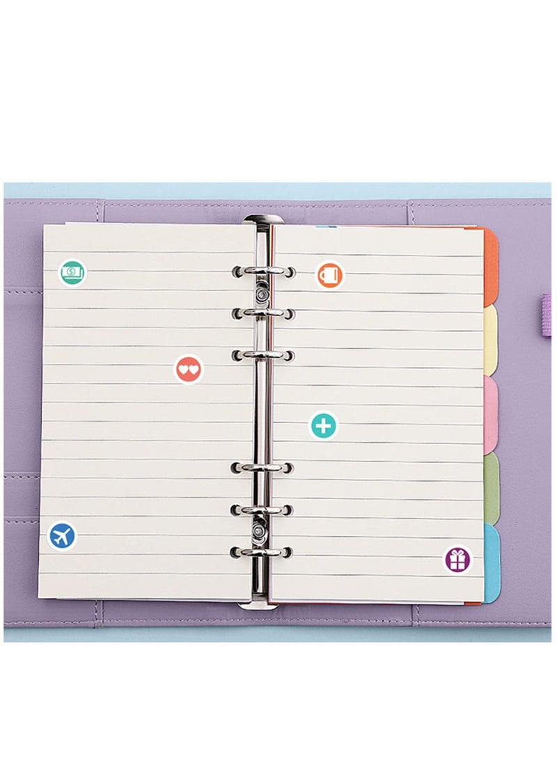 SYOSI - Budget Binder Planner A6 PU Leather Ring Binder Notebook, Clear Pockets 12 Pcs Expense Sheets Various Sticker Labels Money Saving for Budgeting for Travel and Diary - Image 1