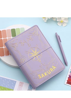 SYOSI Budget Binder Planner A6 PU Leather Ring Binder Notebook, Clear Pockets 12 Pcs Expense Sheets Various Sticker Labels Money Saving for Budgeting for Travel and Diary  - Image 2