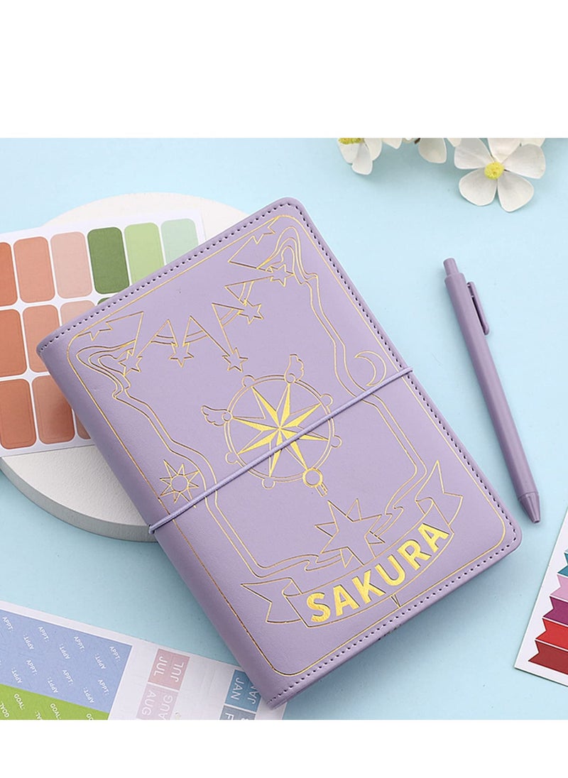 SYOSI - Budget Binder Planner A6 PU Leather Ring Binder Notebook, Clear Pockets 12 Pcs Expense Sheets Various Sticker Labels Money Saving for Budgeting for Travel and Diary - Image 1