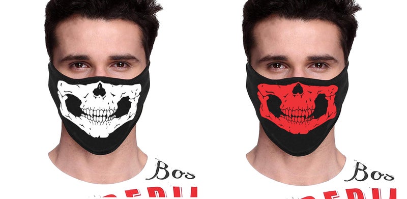 PrimeBox Men Pro Cotton Fabric Bike Riding Washable Reusable Dust Protection Cover Face Mask For Men Women Balaclava Neck Gaiter Bandana 9in1 tube Black pack of 2pcs mask - Image 2