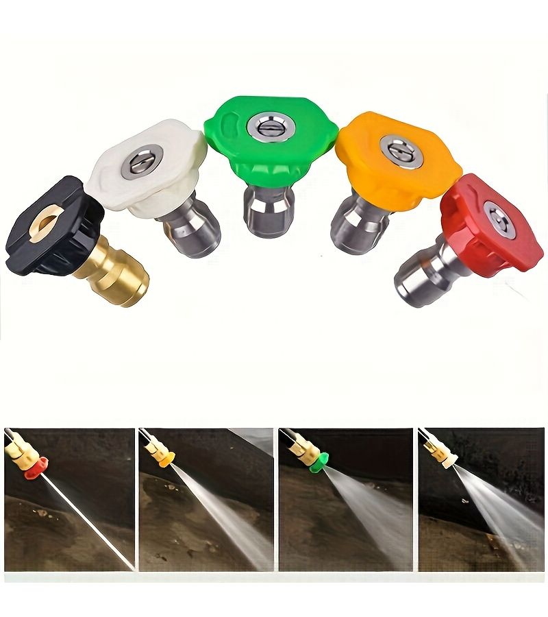 4 Piece High Pressure Cleaning Machine Quick Connect Nozzle Set For Car Washing Pressure Washer Gun With 0 15 25 Degree Fan Nozzle Spray Tip Assorted Colors - Image 4