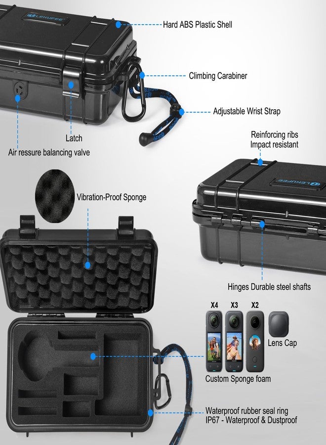 Lekufee Portable Waterproof Hard Case for Insta360 X5 / X4 / X3 Camera and Accessories(Case Only) - Image 3