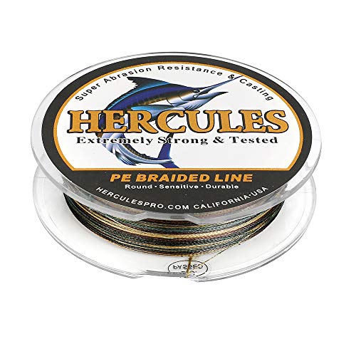HERCULES Super Strong 500M 547 Yards Braided Fishing Line 6 LB Test for Saltwater Freshwater PE Braid Fish Lines 4 Strands - Camouflage, 6LB (2.7KG), 0.08MM - Image 4