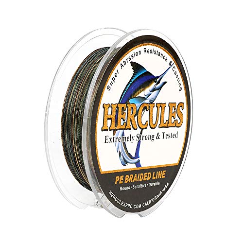 HERCULES Super Strong 500M 547 Yards Braided Fishing Line 6 LB Test for Saltwater Freshwater PE Braid Fish Lines 4 Strands - Camouflage, 6LB (2.7KG), 0.08MM - Image 1