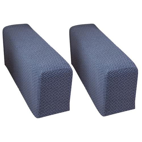 Yoovat Sofa Arm Covers Recliner Couch Armrest Covers Chair Arm Covers Protectors TextureGray BlueLarge Set of 2 - Image 1