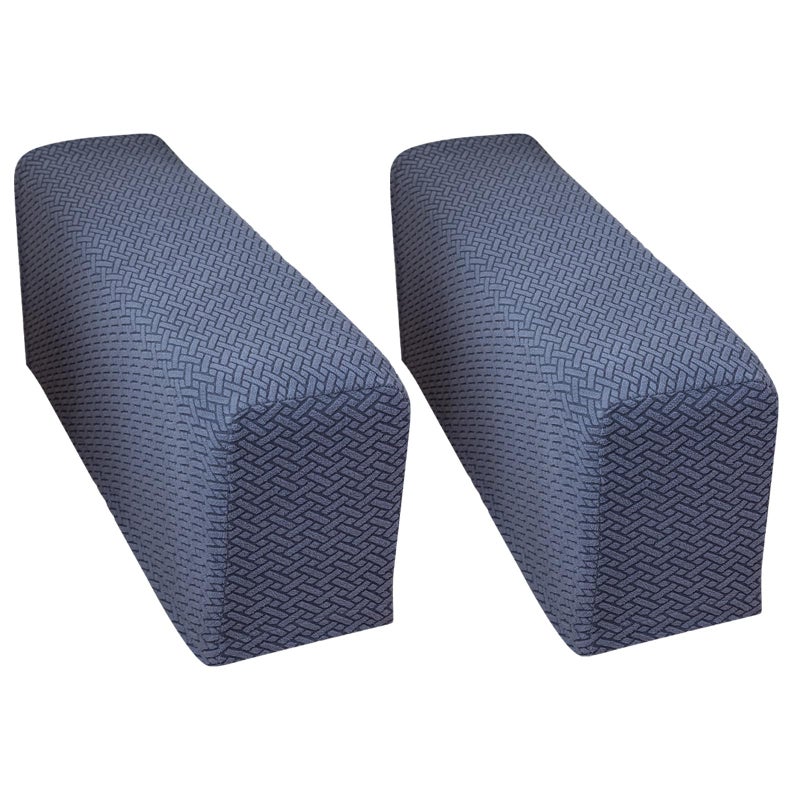 Yoovat Sofa Arm Covers Recliner Couch Armrest Covers Chair Arm Covers Protectors TextureGray BlueLarge Set of 2 - Image 2