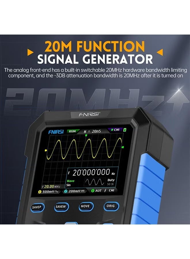 فنيرسي FNIRSI DPOX180H راسم الذبذبات الرقمي المحمول ثنائي القناة 180 ميجا هرتز - 3 ديسيبل 2 في 1 مولد إشارة وظيفية مع شاشة فلورية للتكبير - Image 2