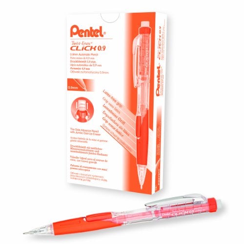 Pentel Twist-Erase CLICK Mechanical Pencil (0.9mm) Assorted Orange Barrels, Color May Vary Box of 12 (PD279TF) - Image 3