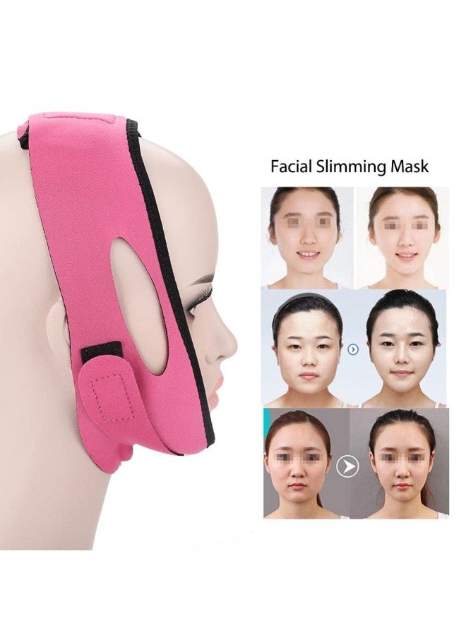 klarako Face Bandage Facial Slimming Mask Facial Belt for Face Care Thin Neck Facelift Double Chin for Women(Rose Red) - Image 3