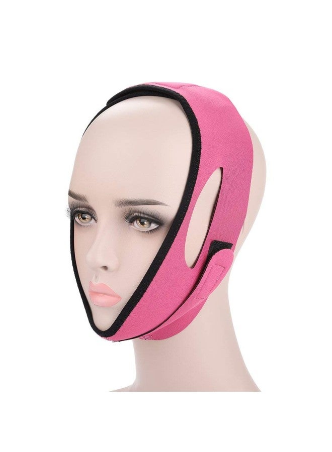 klarako Face Bandage Facial Slimming Mask Facial Belt for Face Care Thin Neck Facelift Double Chin for Women(Rose Red) - Image 1
