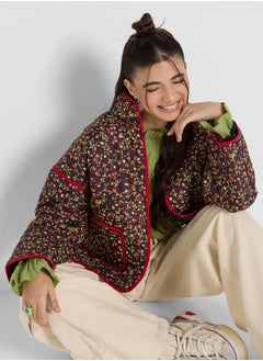 Ginger Floral Padded Jacket With Contrast Detail  - Image 1