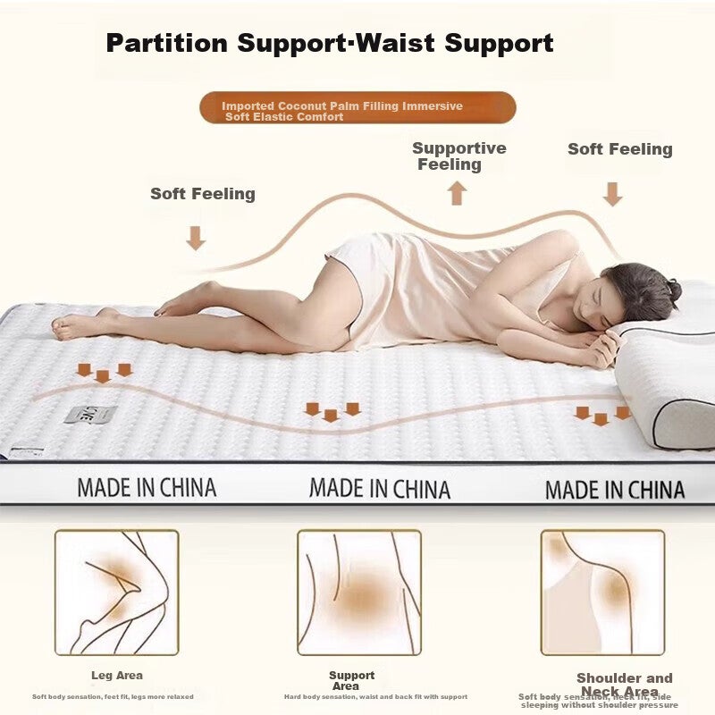 JD Jing Zao Wuyingongfang, Mu Yin Liangpin Textile Subsidiary Latex Mattress Pad for Student Dormitory, 0.9 Meter Bed, White 90x190cm - Image 2