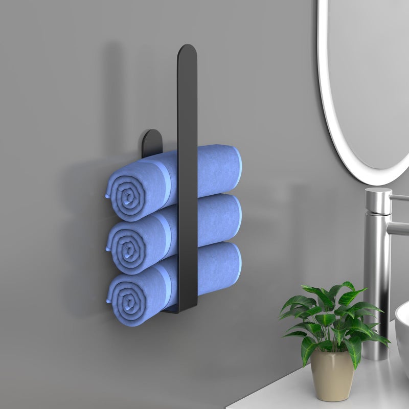 HUFEEOH Hand Towel Holder  Towel Hanger for Bathroom  Self Adhesive Bathroom Towel Holder Towel Bar  Towel Holder for Kitchen Cabinet - Image 5