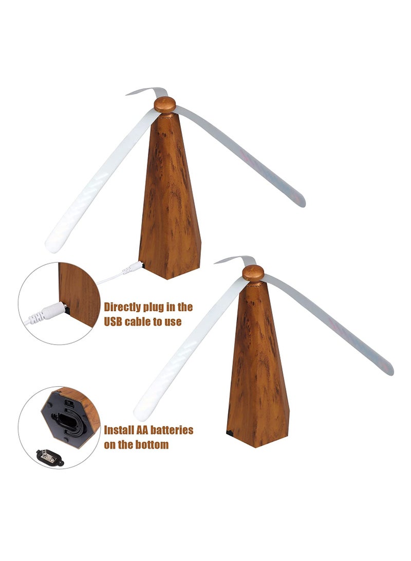 Generic Fly Repellent Fan for Tables Fan Portable Wood Grain Table Fan,for Outdoor Indoor Keep Flies and Bugs Away from Your Food without using Chemicals Enjoy your Outdoor Meal without Bug Spray  - Image 4