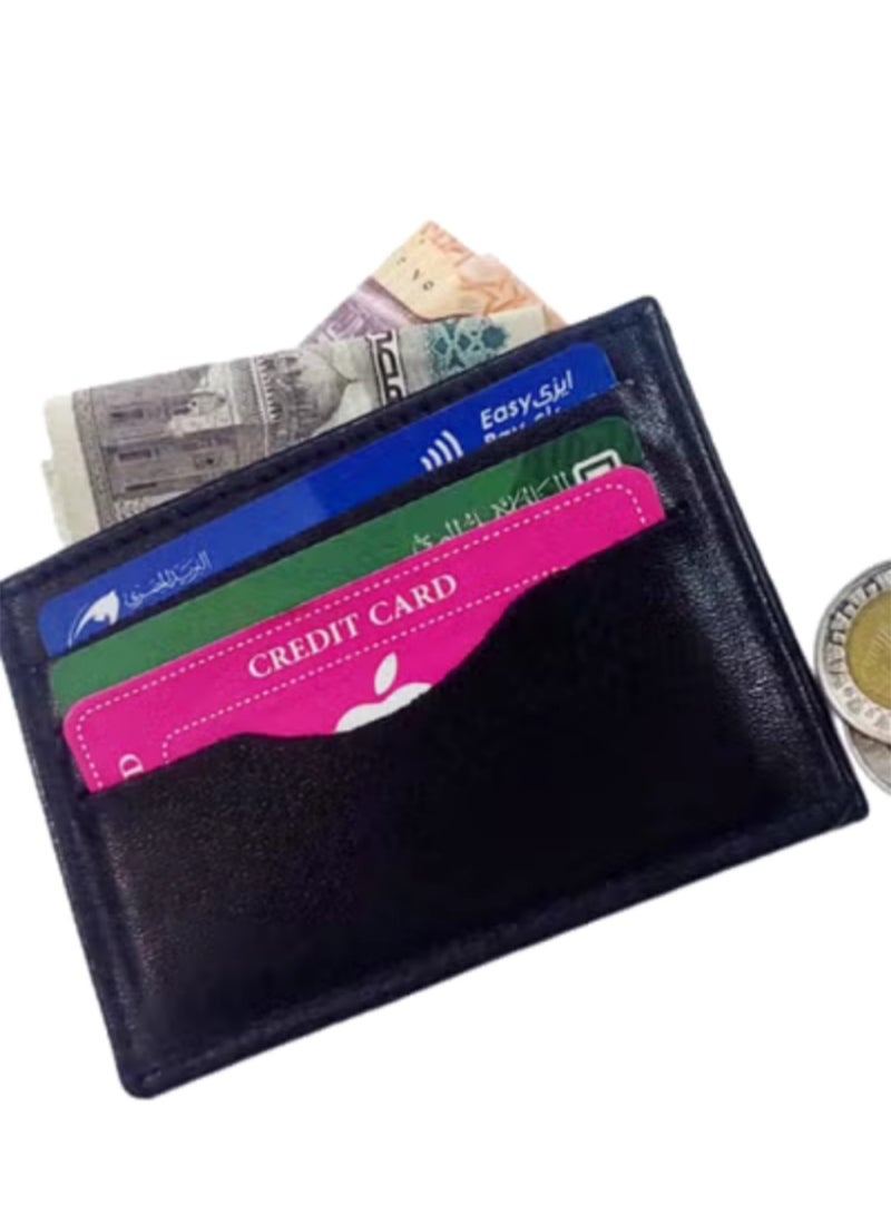 حامل ومحفظة جلد طبيعي صغيرة للبطاقات والكروت خفيفة سهلة الحمل - Image 1