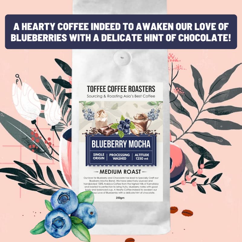 Toffee Coffee Roasters | Blueberry Mocha Coffee | Speciality Blend Grounded Coffee | 100% Arabica Medium Roast | Coffee Notes: Fruity & Blueberry Notes | Grind: Pour Over| Freshly Roasted Coffee | 500 g - Image 5