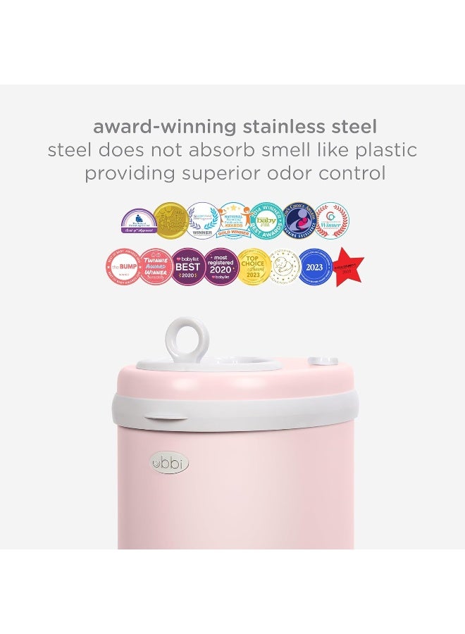 Ubbi Steel Diaper Pail, Odor Locking, No Special Bag Required, Award-Winning, Registry Must-Have, Blush Pink - Image 5