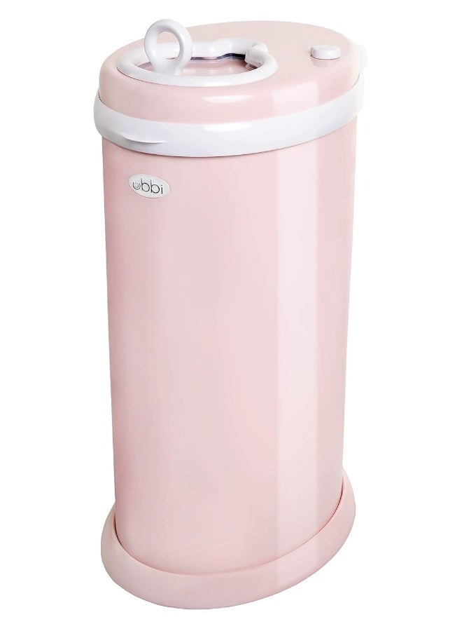 Ubbi Steel Diaper Pail, Odor Locking, No Special Bag Required, Award-Winning, Registry Must-Have, Blush Pink - Image 1