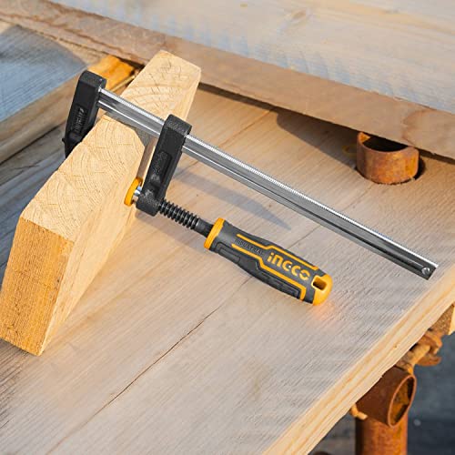 INGCO F Clamps 50x150mm Steel f clamp with Rubberized Handle and Surface Protection PVC Cover for Better Grip Metal F Clamps for Woodworking Glass and Welding Works - Image 5