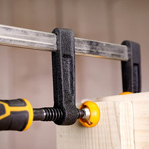 INGCO F Clamps 50x150mm Steel f clamp with Rubberized Handle and Surface Protection PVC Cover for Better Grip Metal F Clamps for Woodworking Glass and Welding Works - Image 4