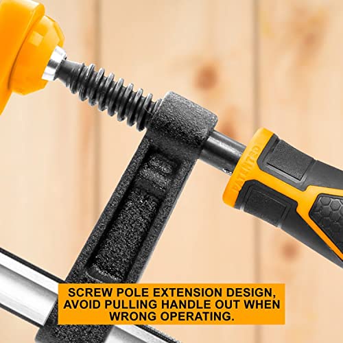 INGCO F Clamps 50x150mm Steel f clamp with Rubberized Handle and Surface Protection PVC Cover for Better Grip Metal F Clamps for Woodworking Glass and Welding Works - Image 3