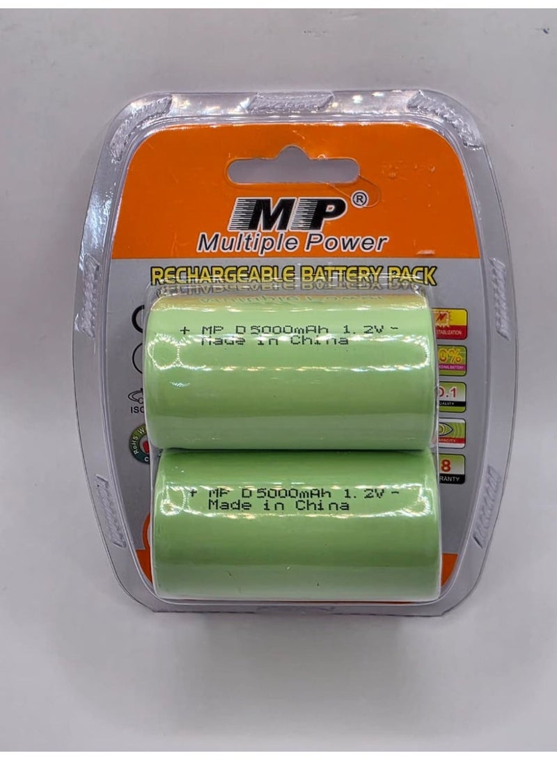 أم بي مجموعة بطاريات قابلة لإعادة الشحن من نوع Ni-Cd بقوة 1.2 فولت وسعة 5000 مللي أمبير/ساعة - عمر دورة طويل، طاقة 6 وات/ساعة - Image 1