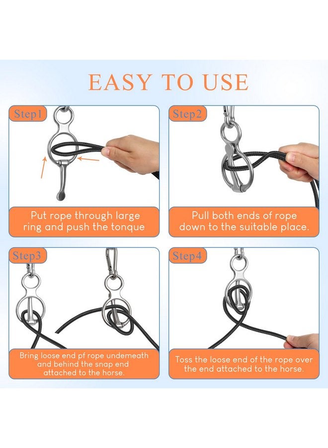 Swess Horse Tie Ring, 4 Sets Horse Tack and Supplies, Stainless Steel Safe Horse Accessories Training Equipment with Eye Bolt and Snaps Saddle - Image 3