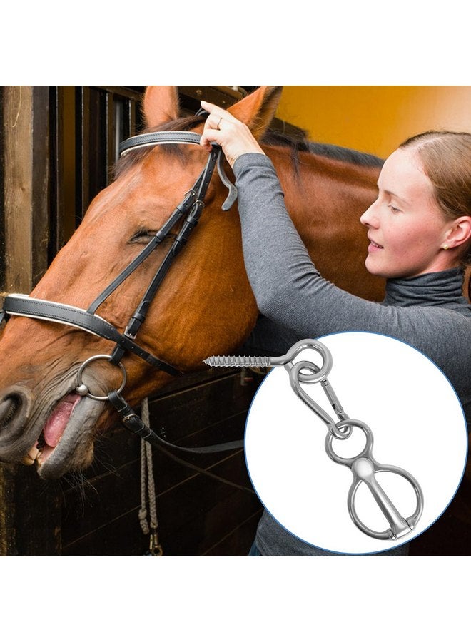 Swess Horse Tie Ring, 4 Sets Horse Tack and Supplies, Stainless Steel Safe Horse Accessories Training Equipment with Eye Bolt and Snaps Saddle - Image 4