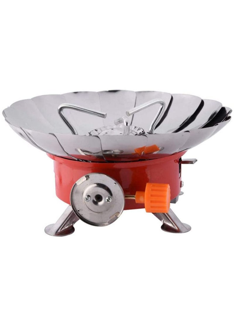 GO2CAMPS Windproof Camping Gas Stove/Portable Collapsible Outdoor Camping Stove with Piezo Ignition Backpacking Stove for Outdoor Cooking Camping,Hiking,Picnic and Trucking - Image 1