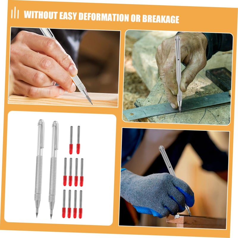 Tungsten Carbide Tip Scriber Pen 3 Pack with Replacement Tips for Glass Ceramics Marking - Image 5