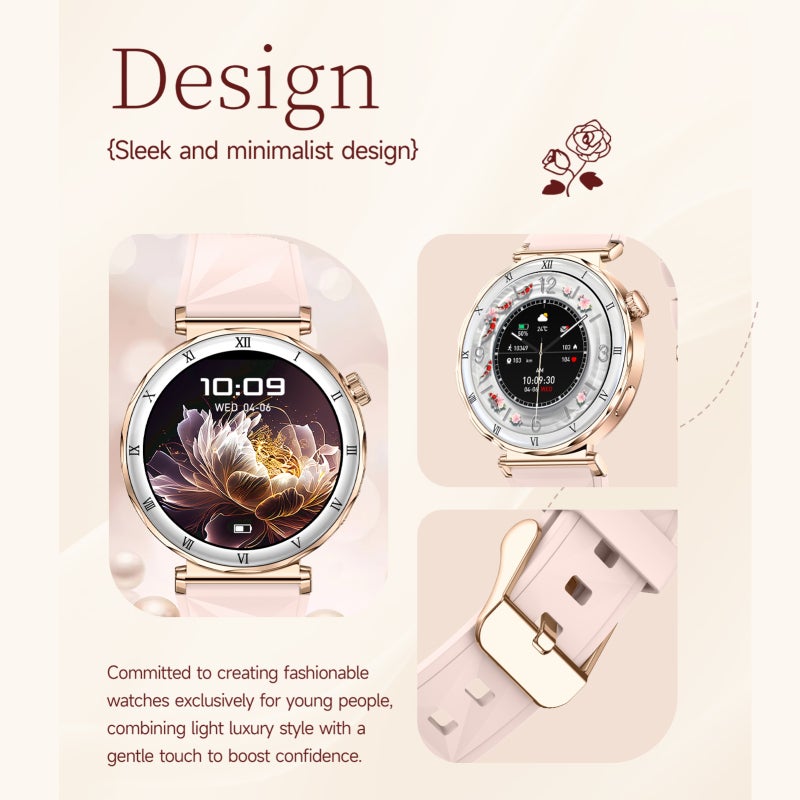 Fitness Tracker for Women: 1.19-Inch AMOLED Display, 30-Day Standby Battery, Comprehensive Health Monitoring Smart Watch - BT Calling & Music Control Waterproof Activity Tracker for Gym, Running and D - Image 4