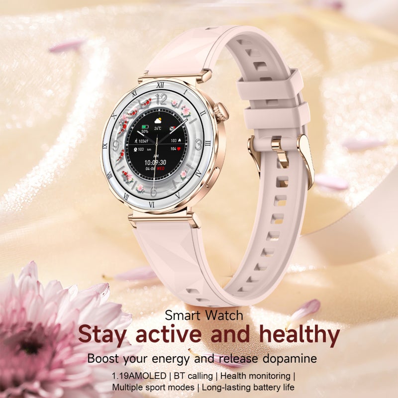 Fitness Tracker for Women: 1.19-Inch AMOLED Display, 30-Day Standby Battery, Comprehensive Health Monitoring Smart Watch - BT Calling & Music Control Waterproof Activity Tracker for Gym, Running and D - Image 1