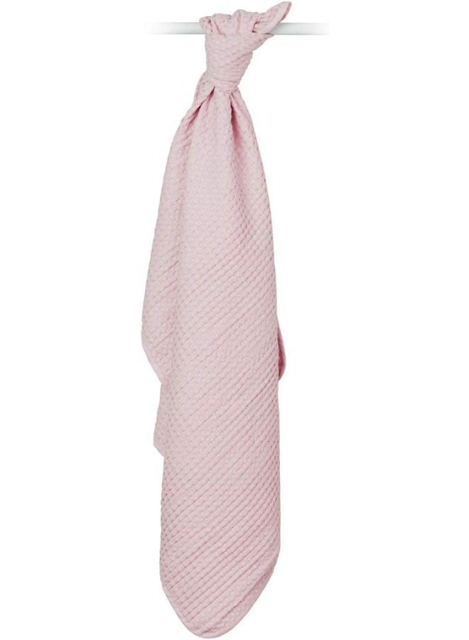 lulujo Lulujo Waffle Baby Blanket| Soft 100% Cotton And Multi Use| 100 X 80 Cm| Ballet Slipper Pink - Image 3