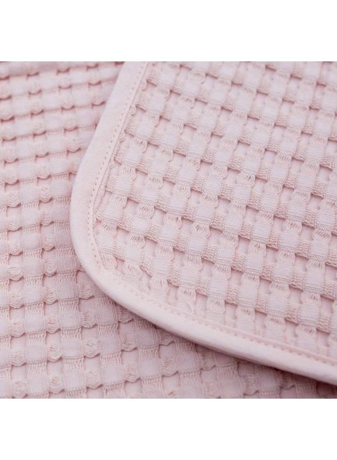 lulujo Lulujo Waffle Baby Blanket| Soft 100% Cotton And Multi Use| 100 X 80 Cm| Ballet Slipper Pink - Image 2