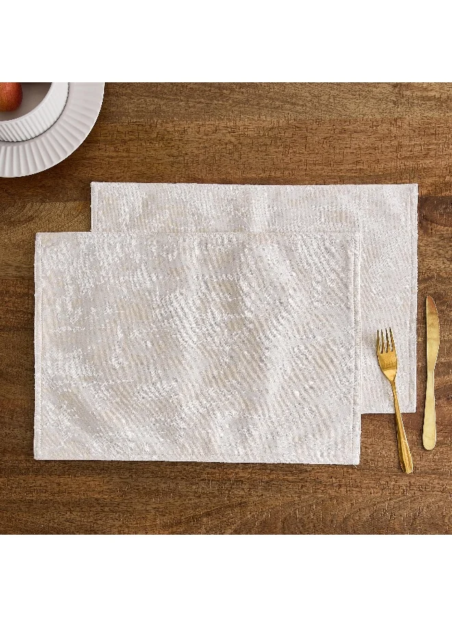 هوم بوكس Harper Marley 2 - Pieces Reversible Jacquard Placemat Set - 33X48 Cm