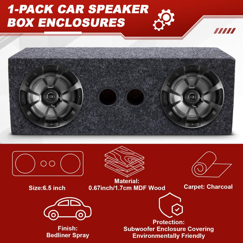 Datanly 2-Way Coaxial Car Audio Speakers with Speaker Box Enclosures Set Sturdy Constructed Car Stereo and Sound System Accessories Portable Audio Equipment for Vehicles(Separate,6.5" 100 W) - Image 4
