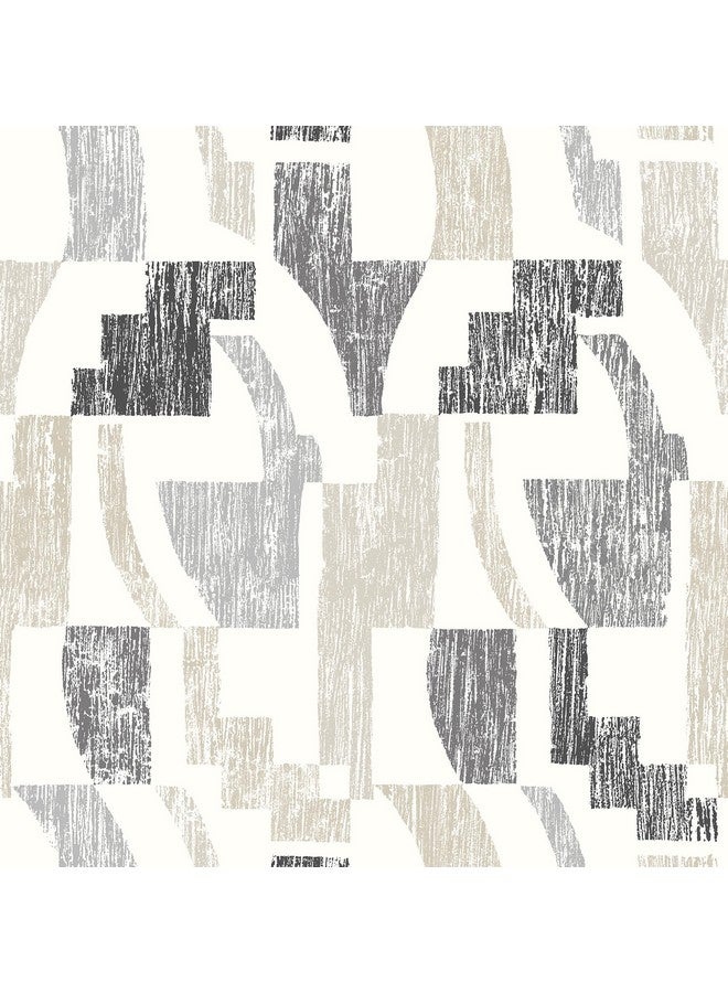 نو وولبيبر ورق جدران قابل للتقشير واللصق بشكل هندسي من Taupe Lenny - Image 1