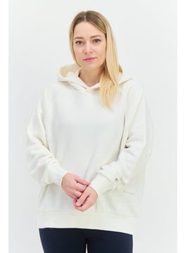 Champion Women Custom Fit Long Sleeves Outdoor Sweatshirt, Off White  - Image 1