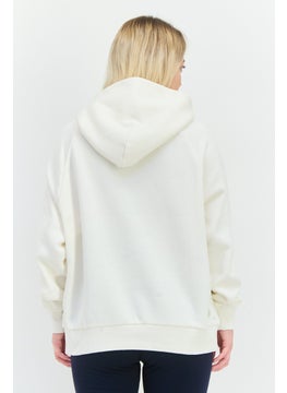 Champion Women Custom Fit Long Sleeves Outdoor Sweatshirt, Off White  - Image 3