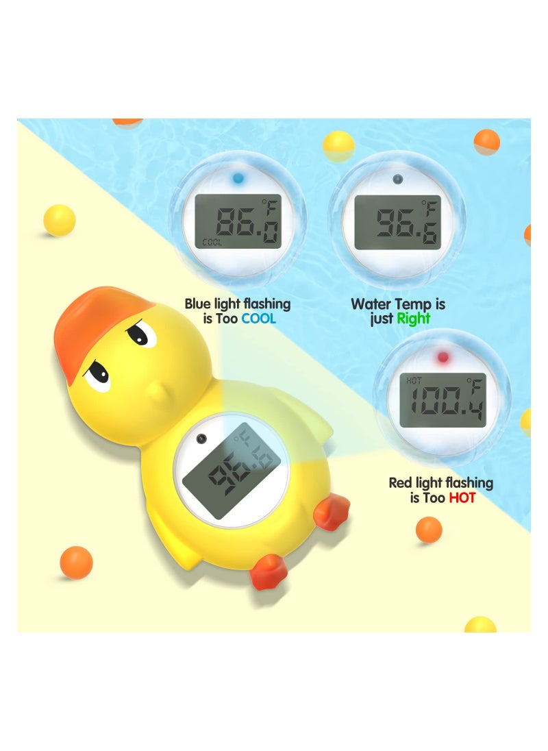 SYOSI - Duck Thermometer, New Upgraded Mute Visual Alert for Fahrenheit and Celsius DegreeDuck Thermometers Floating Toy for Infants Floating Toy for Infant Toddler Bathtub Pool with Temperature Warning - Image 1