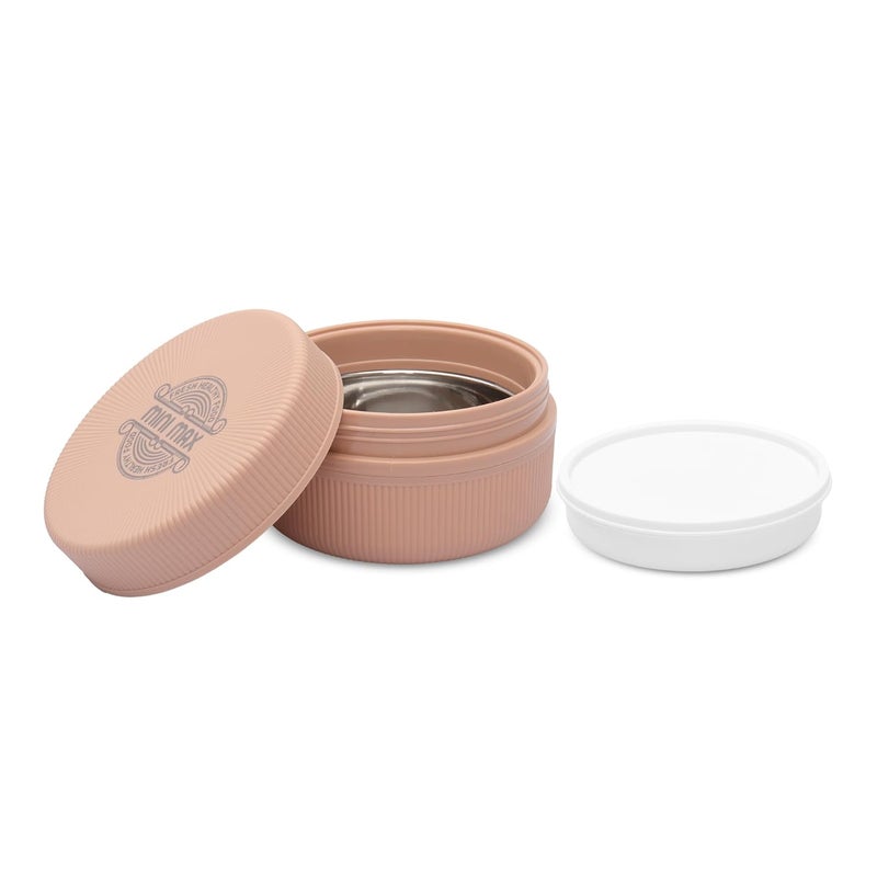 JAYPEE صندوق غداء ميني ماكس للمدرسة، المكتب، مثالي للوجبات الخفيفة والوجبات، يحافظ على الطعام ساخنًا وطازجًا، عازل من الفولاذ المقاوم للصدأ مع طبق بلاستيكي داخلي للمكتب، الكلية والنزهات، خوخي، 830 مل - Image 5