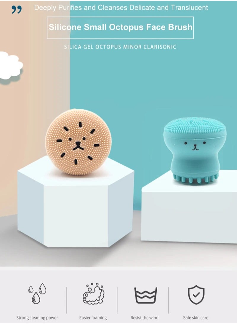 Prime by javaudan Face Scrubber Cleansing Brush Face Exfoliator Brush Octopus Shape Facial Cleansing Brush, Small Silicone Facial Cleanser Exfoliating Scrubber Face Washing Brush Deep Pore Cleaning for Skin Care  - Image 3