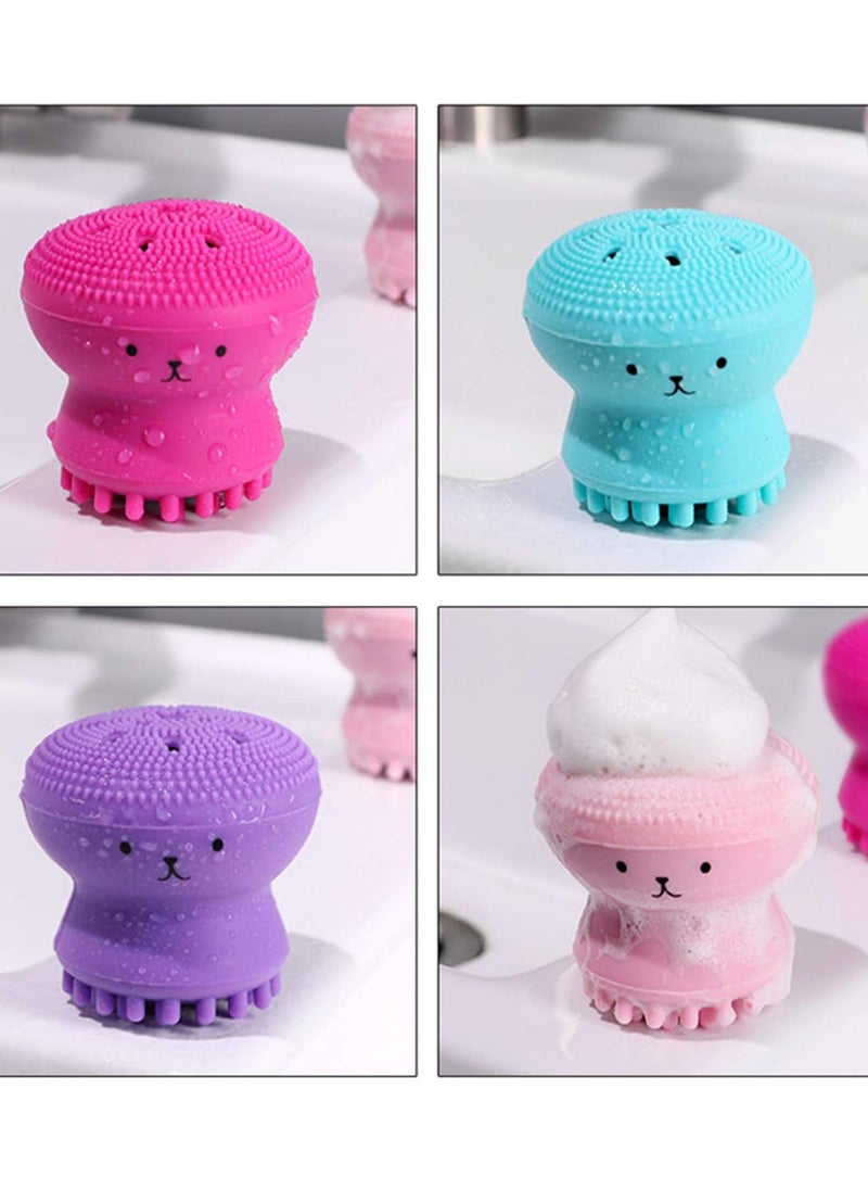 Prime by javaudan Face Scrubber Cleansing Brush Face Exfoliator Brush Octopus Shape Facial Cleansing Brush, Small Silicone Facial Cleanser Exfoliating Scrubber Face Washing Brush Deep Pore Cleaning for Skin Care  - Image 4